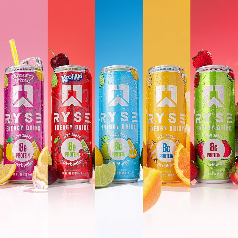 RYSE Up Supplements RYSE Functional Energy Drink - 5 Flavors Variety Pack - 150mg Natural Caffeine, 8g Whey Protein & 1g Prebiotics - Sugar Free, Gut-Friendly, Bloat-Free - 12 fl oz Cans (12-Pack) - Image 5